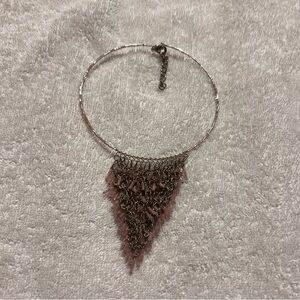 Women’s Pink Statement Triangle Pendant choker Necklace